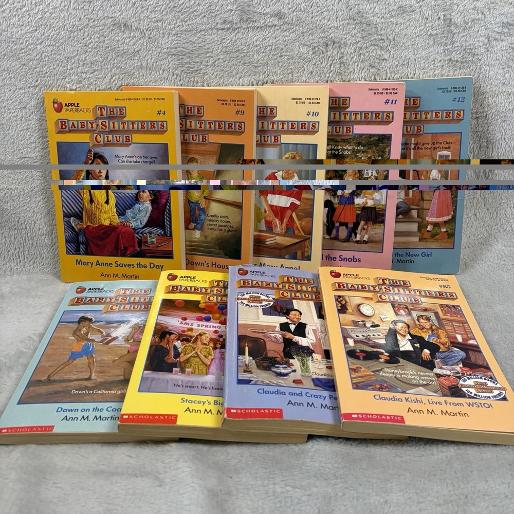 Vintage Baby-Sitters Club Books Lot 9 Ann M Martin Apple Paperbacks BS